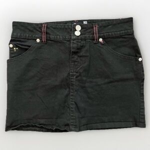 Jordache Low Rise Stretch Micro Mini Skirt Sz 5/6 Flaps y2k